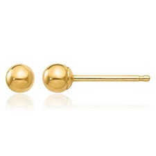 14K Solid Yellow Gold 3mm Ball Stud Earrings