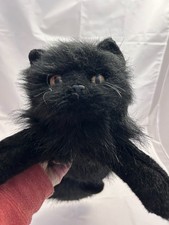 vintage TY Classic Plush Persian Black Cat Realistic Kitty Stuffed Animal 2001