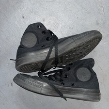 Converse Chuck Taylor All Star Canvas High Top Shoes in Black Monochrome Size W7