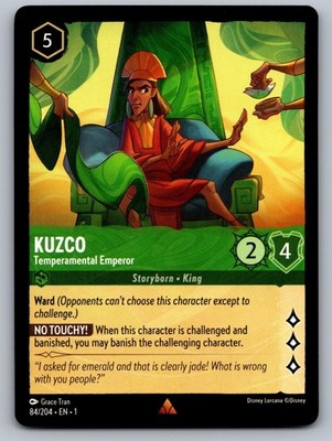 Kuzco - Temperamental Emperor 84/204 Rare The First Chapter Lorcana Near Mint