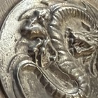 Vintage Metal Cigarette/Tobacco Case Hinged Box with Raised Dragon Medallion — photo 6
