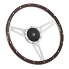 15'' Classic Wood Steering Wheel Riveted Vintage Ford Mustang Shelby AC Cobra