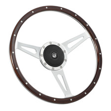 15 Classic Wood Steering Wheel Riveted Vintage Ford Mustang Shelby Ac Cobra