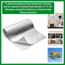 Aluminized Heat Shield Mat Thermal Barrier Adhesive Backed Heat Blanket 12'' ...