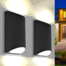 Modern LED Outdoor Wall Sconce, 3CCT, IP65 Waterproof, 2-Pack