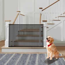 Baby Gate for Stairs - Dog Gate Indoor Mesh Pet Gates for Doorways Black, 30