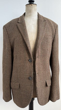 Jack Wills Men’s Medium Brown Tweed Blazer / Jacket Wool Buttons + Elbow Patches