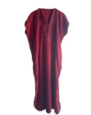 Red wine Kaftan for women : Moroccan Embroidered kaftan dress