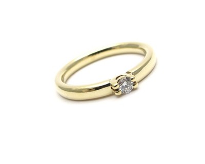 SOLITÄR STACKING RING GOLD 585 BRILLANT 0,10 CT GR. 54 JG 950100591000012