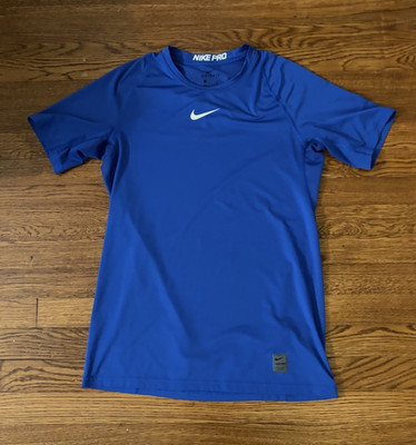 Nike Pro Dri-FIT Athletic Fit Breathable Blue Crew Neck Short Sleeve T-Shirt M