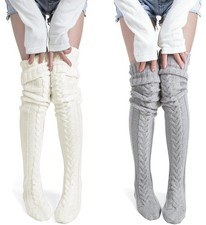 Women Extra Long Thigh High Socks, Over Knee Boot Stockings Winter Leg Warmers