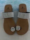 Corkys Women’s Thong Sandals Size 8 Brown/Black Synthetic Wedge Platform — photo 1