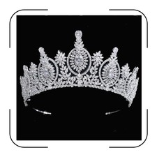 Vintage Cubic Zirconia Wedding Tiara for Bride Quince Prom Homecoming Pageant...