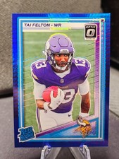 2025 Panini Donruss Optic - Rated Rookie Tai Felton #239 Blue Hyper Prizm (RC)