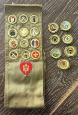 Boy Scouts 1950-1960s Merit Badge Sash & Order Of The Arrow Brotherhood Sash