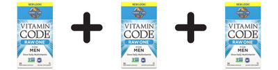 3 x Garden of Life Vitamin Code RAW ONE for Men - 30 vcaps (416,39 EUR/kg)