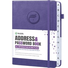 Address Book with Alphabetical Tabs, Hardcover Password Book, Address Organiz...