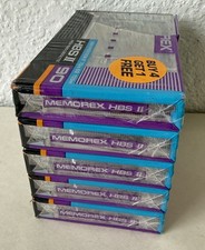 MEMOREX HBS II, 90 min High Bias Blank Cassette Tapes 5 Pack, New Sealed