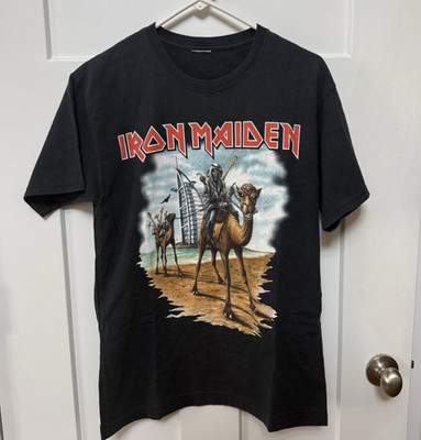 Rare 2007 Iron Maiden Dubai Camel T-shirt L Double Sided Tour Band T