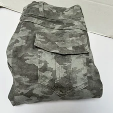 Spanx Cargo Camo Medium Stretch Twill Ankle Pants Stone Wash #20311R, NEW $128
