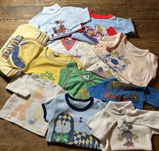 Vintage 60s 70s Lot Of 12 Kids  T-Shirts And Tops Graphic Prints Animals