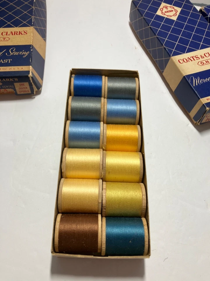 5 Full Boxes of Vintage Coats and Clarks Sewing Thread 12 Wood Spools Each Box - Image 4 of 4