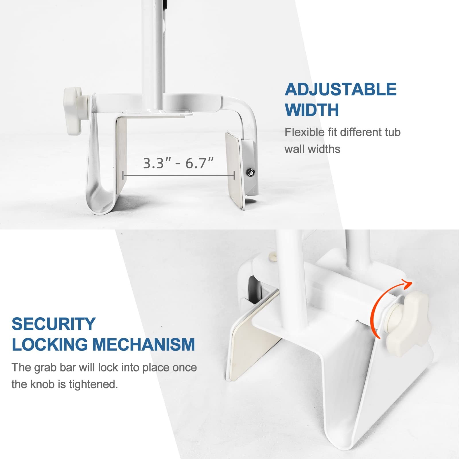 Grab Bars for Bathtubs and Showers, Adjustable Bathtub Safety Rail for Senior...