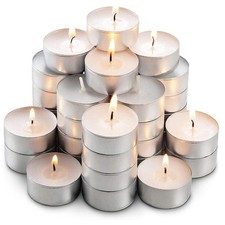 4-Hour Long Burn Tea Light Candles - Unscented, 100-500pcs Bulk Pack Fast UK