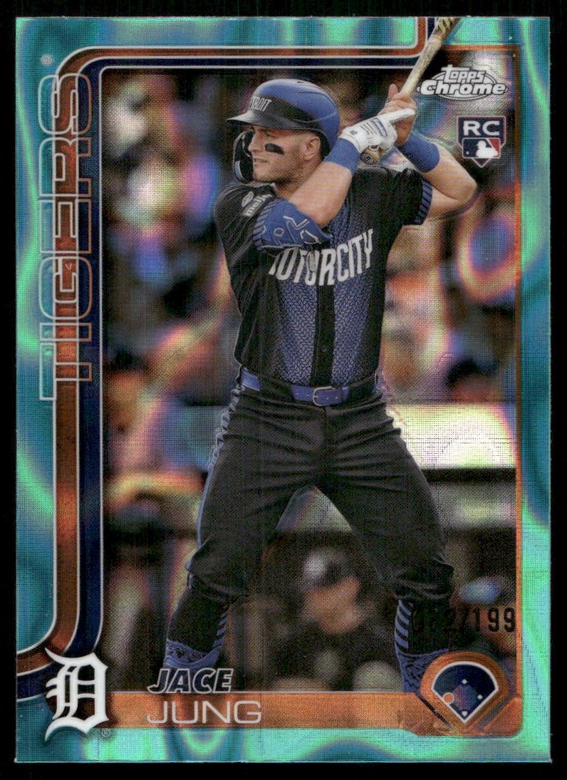 2025 Topps Chrome #225 Jace Jung Aqua Raywave Refractors #/199