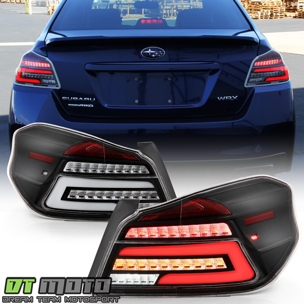 For 2015-2019 Subaru WRX|WRX STI Black Full LED Tube Tail Lights