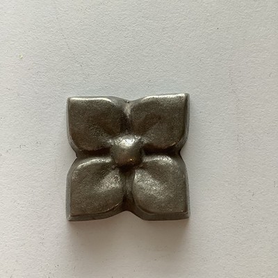 Bronzework Studio Blooming Leaf Metal Accent Tile Hand Carved 
