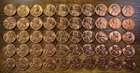 1955-D Lincoln Wheat Cent Penny RED LUSTROUS Uncirculated Roll Of 50 Coins