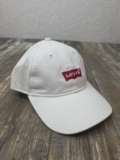 Levi's Youth Classic Logo Adjustable Baseball Cap Hat One Size White Red NEW
