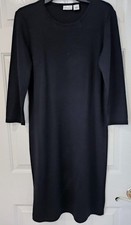 Kim Rogers Black Pullover Knit Sweater Dress~Long Sleeve~ Sz Med ~ EUC