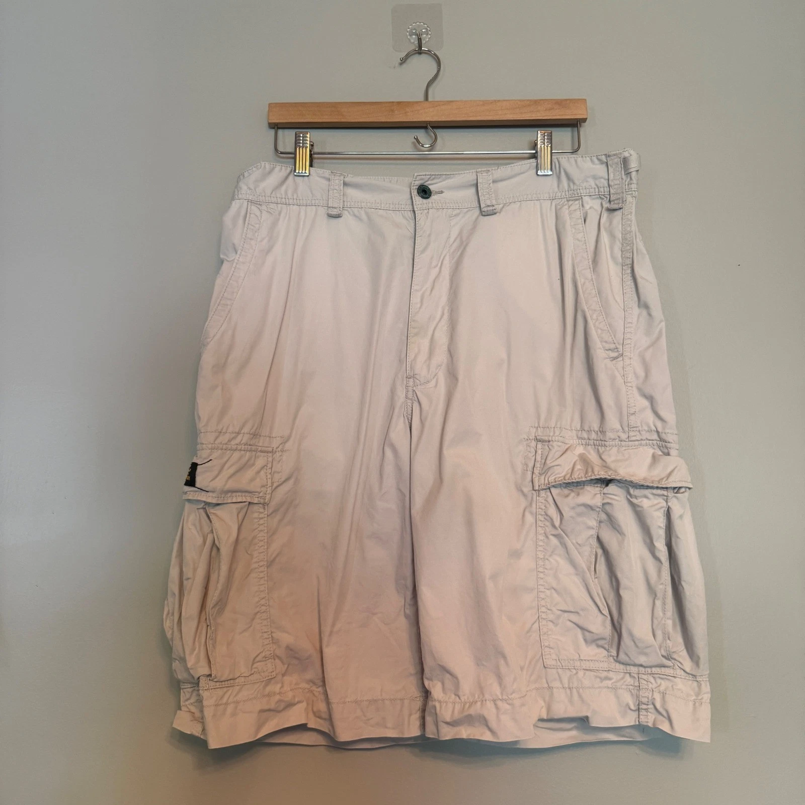 Polo Jeans Co Ralph Lauren Mens 36 Beige Cotton Cargo Shorts Military Surplus