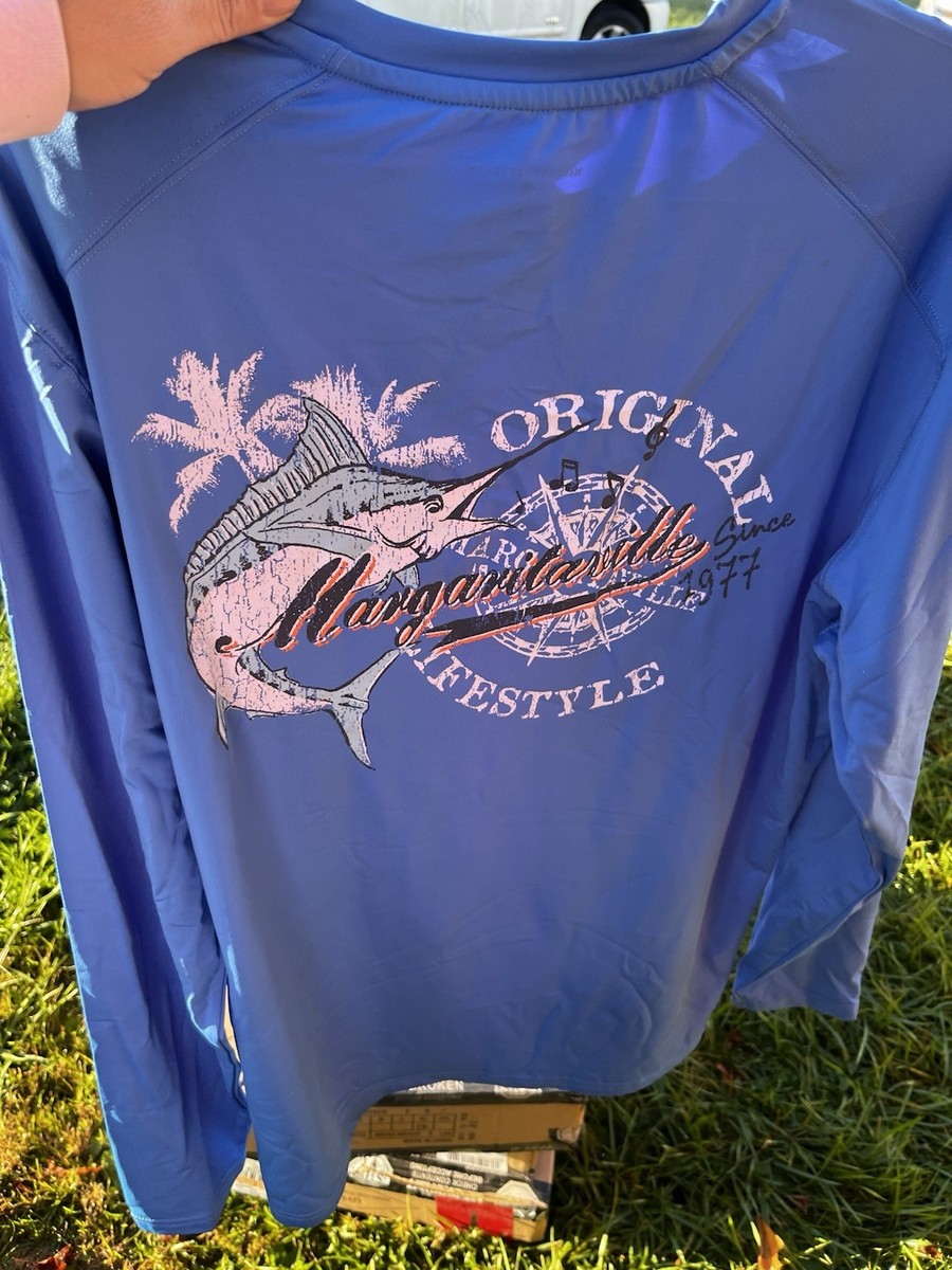 Margaritaville Men's XL Fishing Swim Shirt Long Sleeve, UPF