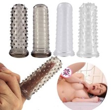 Lady Waterproof Finger Extender Sleeve Finger Massage Wand G Spot Dildo