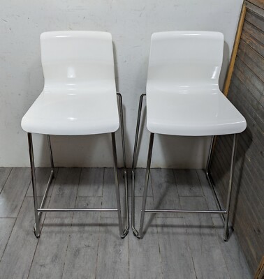 66 Cm Ikea Glenn Stool Pair Of Ikea Glenn Chrome Metal White Bar