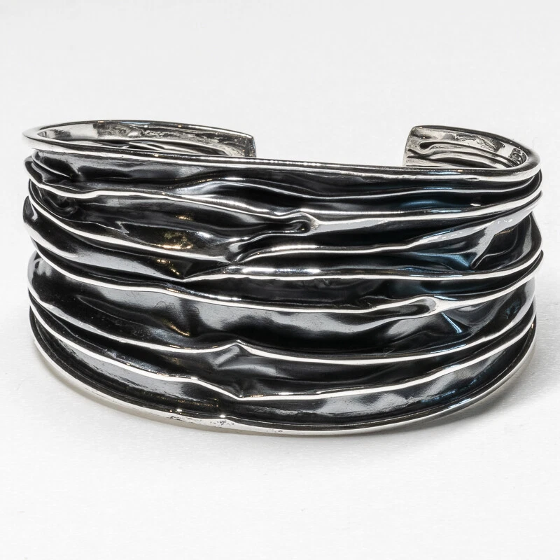 Bangle .925 sterling silver torc wristband biker Gothic viking Mjolnir Pagan