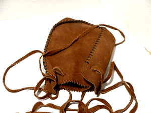 Medieval Renaissance Fair Leather Bag For Coins.