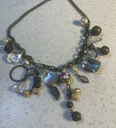 20" Steampunk necklace Antique Bronze Chain with Various Charms - Picture 7 of 9