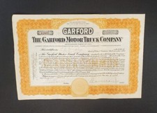 Garford Motor Truck Co. - Stock Certificate - Automotive Stocks - 5 Shares -1923