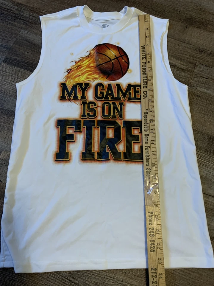 Camiseta sin mangas Stk350 para jóvenes niños ¡MI JUEGO ESTÁ EN LLAMAS! Starter XL 14/16 Foto 3 de 4