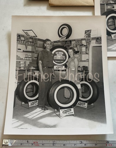 Fotografía de colección de los años 50 fotos publicitarias en blanco y negro neumáticos Royal Whitewall Automobilia - Imagen 5 de 13