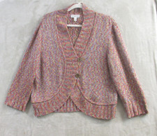 St. John Sport Knit Multicolor Linen Blend Cardigan Sweater Women  s XL
