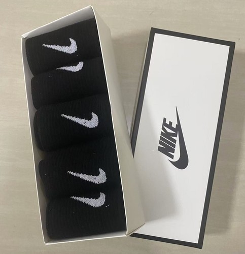 NIKE SOCKS 5 PAIRS PACK - CREW LENGTH LIGHTWEIGHT CUSHIONED SPORTS UK - Picture 6 of 8