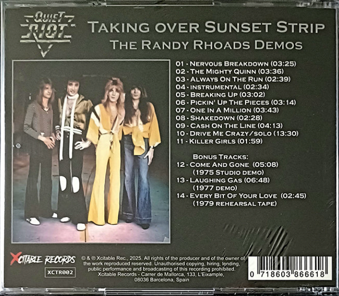 QUIET RIOT Taking Over The Sunset Strip The Randy Rhoads Demos CD ...