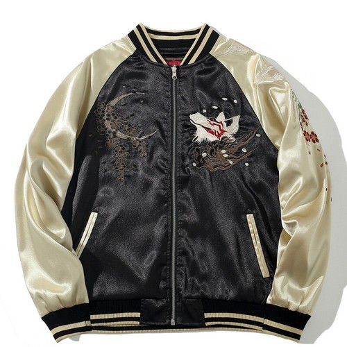 Herren Souvenirjacke Sukajan japanisches Muster Stickerei Mythos 9 Schwanz Fuchs Unisex - Bild 8 von 17