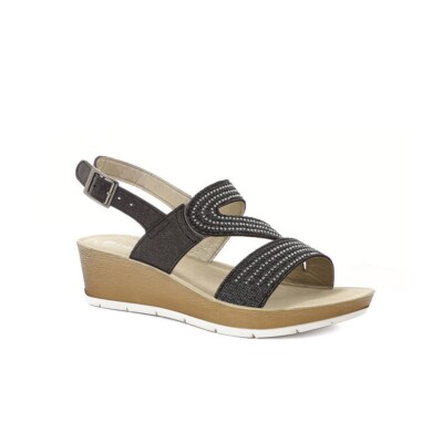 Scarpe da Donna INBLU RN19 NERO sandali con zeppa