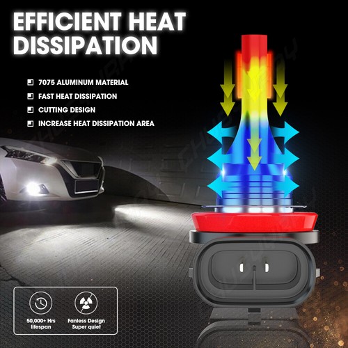 For 2007-2018 Nissan Altima Combo LED Headlight High/Low & Fog light bulbs Kit - Picture 6 of 11